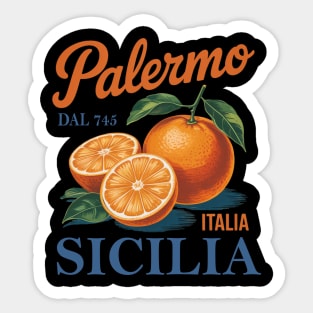 Palermo Sicilia Citrus Fruit Vintage Sicily Italy Travel Sticker